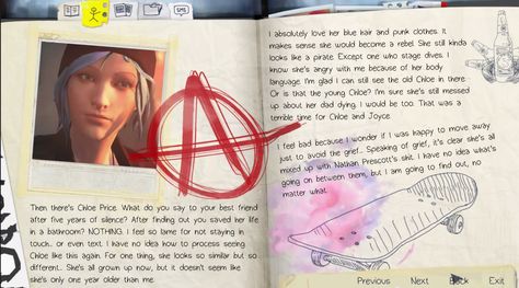 Journal Intro Page, Journal Intro, Chloe And Rachel, Character Notes, Self Introduction, Inspiration Draw, Dr Aesthetic, Diary Art, Max Caulfield