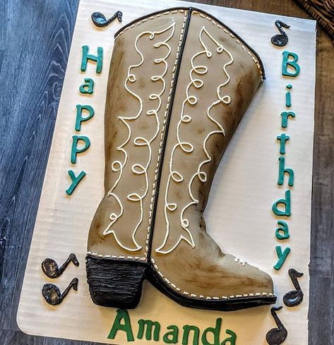 Cowgirl Boot Cake, Boot Cake, Cowgirl Boot, Sheet Cake, Designer Boots, Cowgirl Boots, Birthday Cakes, Cowboy Boots, Cow