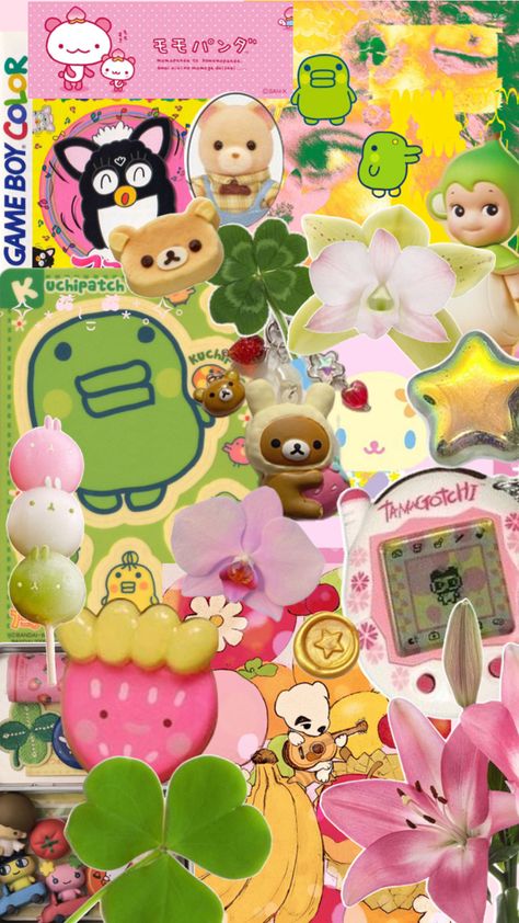 Tamagotchi maximalist sanrio indie vision Board Tamagotchi Wallpaper, Phone Inspiration, Diy Wallpaper, Cute Poster, Wallpaper For Your Phone, Phone Themes, Pretty And Cute, Wallpaper Iphone Cute, Pretty Pictures