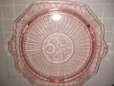 Unique Dishes, Vintage Glassware Antiques, Footed Cake Plate, Rose Teapot, Sweet Pea Flowers, Glass Cake, Open Rose, Antique Dishes, Viking Glass