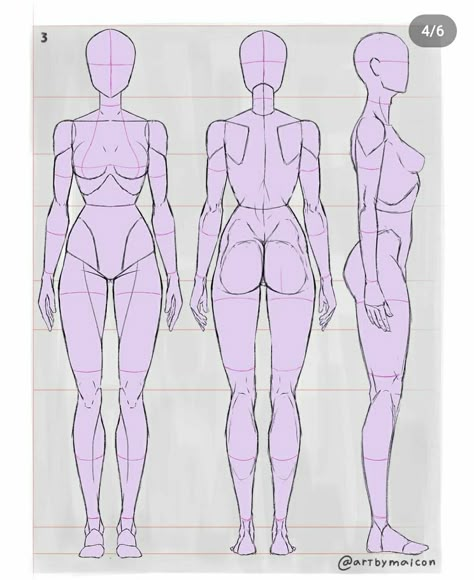 Female Anatomy Back View Drawing, Drawing Body References Character Design, Art Proportions Human Figures, Back Reference Female Photo Drawing, Human Anatomy Reference Female, Body Anatomy Reference Female, Turnaround Reference Female, Backwards Drawing Reference, Female Proportions Drawing