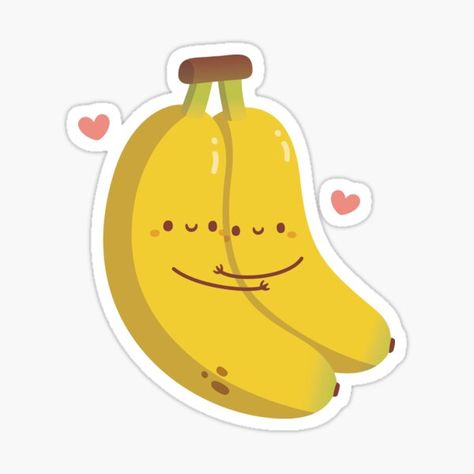 Banana Illustration Cute, Banana Art Illustration, Banana Animation, Banana Picture, Cute Hugging, Banana Illustration, Banana Painting, Banana Sticker, Banana Snacks