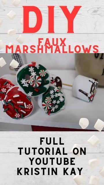 Kristin Kay DIY on Instagram: "Quick and easy faux marshmallows! Puffy paint is hands down my new favorite craft item. Link in bio for full tutorial on my YouTube channel. #fauxtreats #christmasdiy #christmasdiydecor #christmasdiys #christmascrafts #crafting #craft #craftersofinstagram #craftersofig" Faux Marshmallows Diy, Fake Marshmallows Diy, Fake Marshmallows, Faux Marshmallows, Puffy Paint, Fake Bake, Some Ideas, Marshmallows, Craft Items