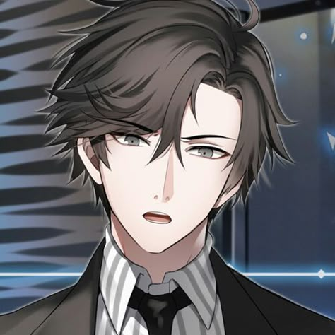 Jumin Han Mystic Messenger, Mystic Messenger Jumin, Brown Hair Men, Mystic Messenger 707, Black Brown Hair, Jumin Han, Anime Monochrome, Mystic Messenger, Koi