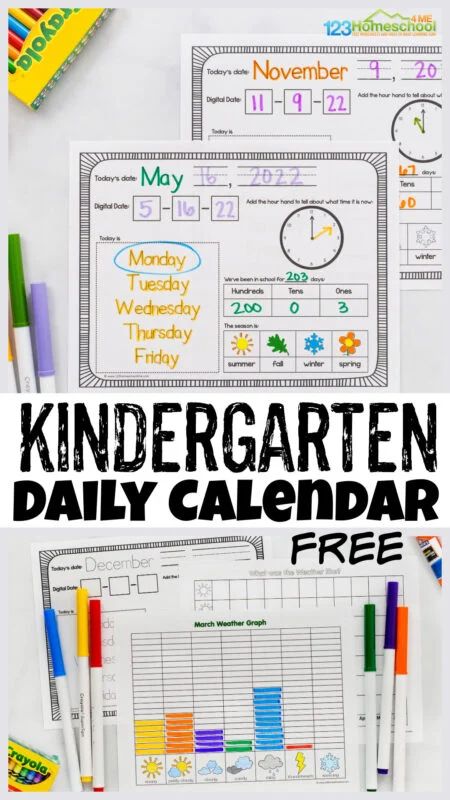 Calendar Time Kindergarten, Daily Calendar Printable, At Home Classroom, Missing Number Worksheets, Weather Graph, Kindergarten Calendar, Calendar Worksheets, Homeschool Calendar, Weather Calendar