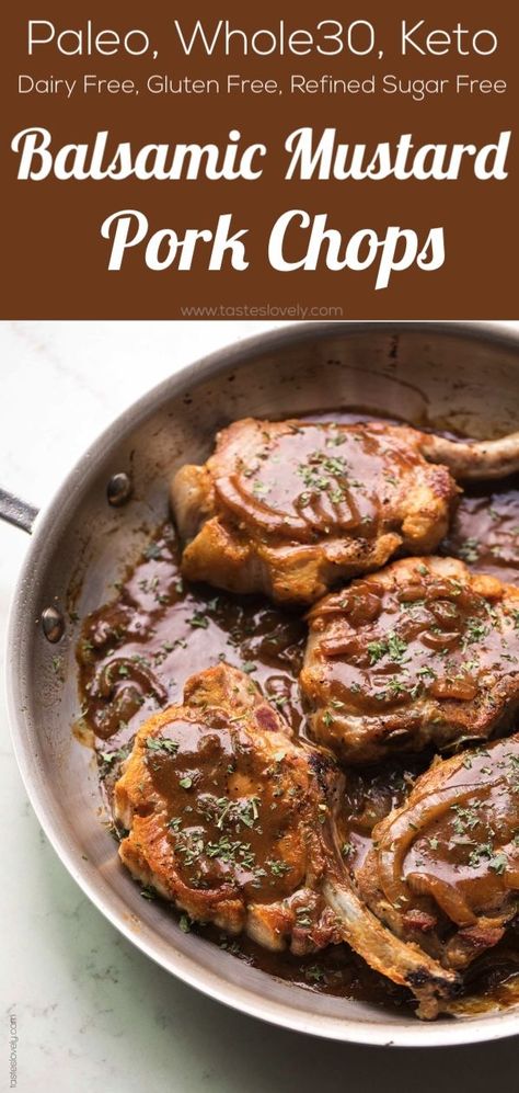 Mustard Pork Chops, Pork Chop Recipes Crockpot, Paleo Pork, Skillet Dinner Recipes, Pork Chop Recipes Baked, Keto Diets, Clean Eating Recipes For Dinner, Clean Eating For Beginners, Diner Recept