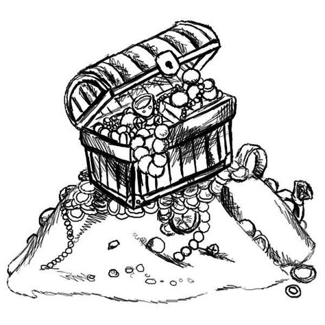 Treasure Chest, : A Sketch Drawing of Treasure Chest Coloring Page Treasure Chest Tattoo, Treasure Drawing, Cartoon Treasure Chest, Chest Drawing, Ocean Theme Tattoos, Chest Tattoo Drawings, Drawing Pics, Sea Drawing, Proverbs 2