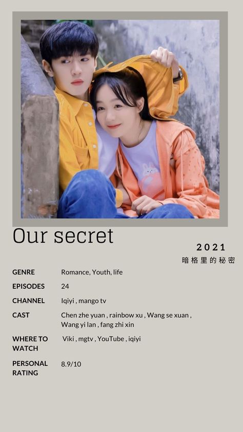 Our Secret Chinese Drama, Drama Recommendations, Drama Poster, Drama List, Night Film, Korean Drama Series, Teen Shows, Korean Drama Tv, Drama Tv Shows