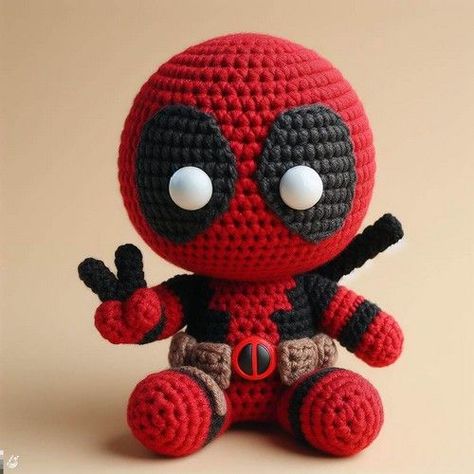 Crochet Deadpool Amigurumi Free Pattern Crochet Dragon Ball Z Pattern, Deadpool Amigurumi Pattern Free, Deadpool A Crochet Patron Gratis, Batman Amigurumi Free Pattern, Crochet Deadpool Pattern Free, Deadpool Crochet Pattern Free, Crochet Deadpool, One Piece Crochet, Deadpool Character