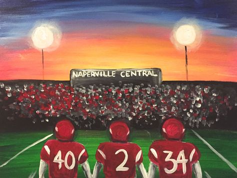 Paint "The Boys of Fall" at Pinot's Palette in Naperville.  #TheBoysOfFall #painting #paintandsip Bday Collage, Holiday Paintings, Football Paintings, Awesome Paintings, Pinots Palette, Painting Parties, Wine And Canvas, Name Canvas, Best Paint