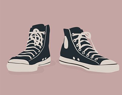 Converse Illustration Art, Converse Reference, Converse Illustration, Advertisement Video, Shoe Illustration, Sneakers Drawing, Minimal Illustration, Shoes Illustration, Abstract Face Art