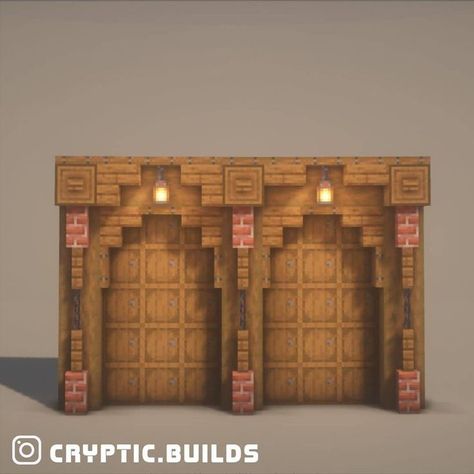 Interior Walls Minecraft, Hallway Designs Minecraft, Wall Details Minecraft, Wall Decorations Minecraft, Minecraft Medieval Wall Design, Minecraft Pillar Ideas, Minecraft Base Entrance, Minecraft Doorways, Minecraft Church Interior