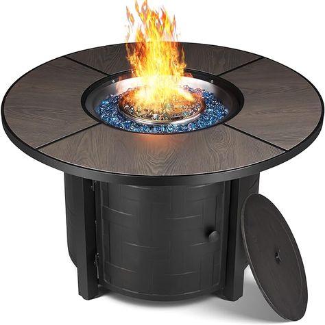 Amazon.com: TLGREEN Propane Fire Pit Table 42in, 50,000 BTU Auto-Ignition Round Gas Fire Pits for Outside Patio, Fire Table with Waterproof Cover, Blue Stone and Lid, CSA Certification : Patio, Lawn & Garden Round Propane Fire Pit, Gas Fire Pits, Outside Fireplace, Outdoor Fire Pit Table, Propane Fire Pit Table, Fireplace Set, Fire Pit Cover, Gas Fire Pit Table, Propane Fire Pit