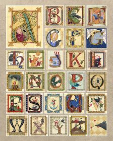 chum.mcleod: alphabet poster Illustrated Manuscript, Illumination Art, Valley Road, Calligraphy Alphabet, Medieval Manuscript, Alphabet Art, Illuminated Letters, Alphabet Design, Alphabet Poster