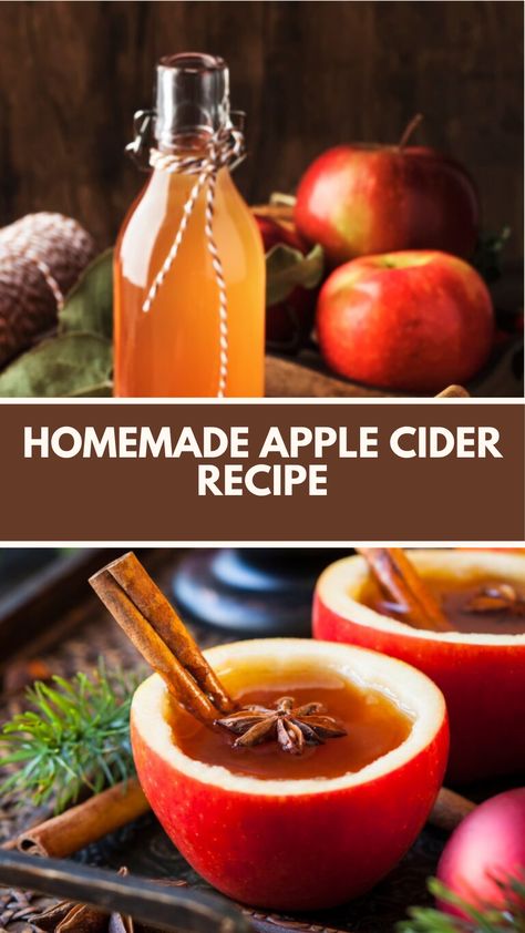 Homemade Apple Cider recipe is made of fresh apples, cinnamon, and spices this delightful beverage serves 6 and takes about 1 hour to prepare, making it a perfect drink for cozy gatherings or crisp autumn days. Homemade Spiced Apple Cider, Fresh Apple Cider Recipe, Dutch Oven Apple Cider, Crockpot Apple Cider Easy, Stove Top Apple Cider, How To Make Apple Cider, Apple Cider Recipe With Apple Juice, Apple Cider Recipe Easy, Apple Cider Recipe Homemade