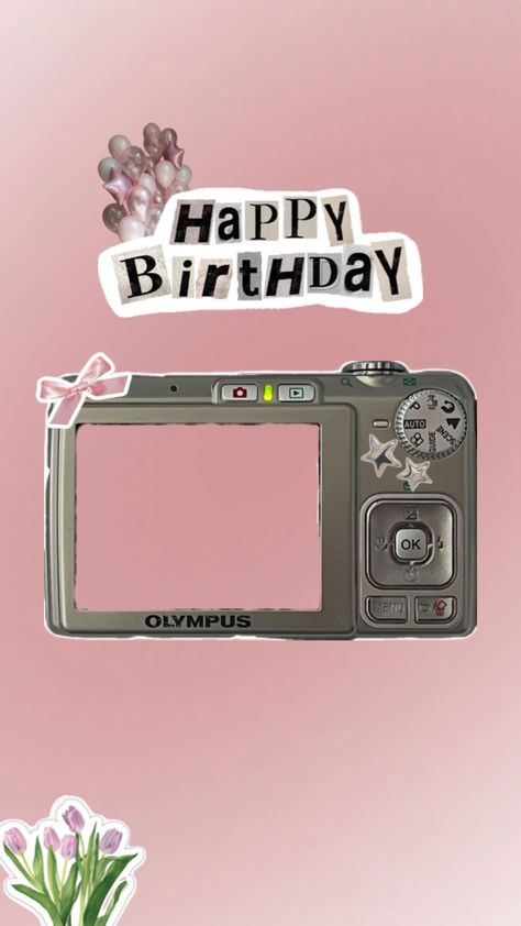 yasa Smash Book Diy, Camera Png, Collage Photo Frame Design, Happy Birthday Icons, Penanda Buku, Y2k Profile Picture, Online Scrapbook, Birthday Icon, Birthday Captions Instagram