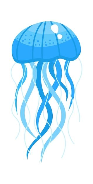 Clip Art Jellyfish, Abstract Sea Life Art, Sea Life Cartoon, Jellyfish Vector Illustration, Jelly Fish Cartoon, Sea Animal Illustration, Jellyfish Logo, Jellyfish Vector, Jellyfish Icon