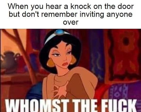 Knock at the Door Disney Princess Funny, Funny Disney Memes, Knock On The Door, Jokes Pics, At The Door, Disney Memes, Disney Funny, Really Funny Memes, Disney Movies