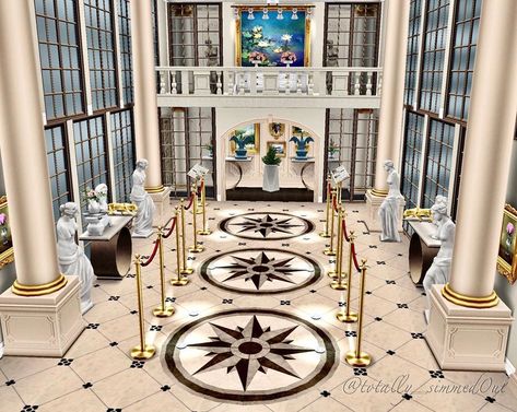 Sims 4 Museum Ideas, Sims 4 Museum Build, Sims Museum, Bloxburg Museum, Sims 4 Museum Cc, Sims 4 Museum, Sims Victorian, Bloxburg Interior, Autumn House