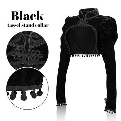 Women Velvet Steampunk Crop Jacket Stand Gothic Bolero Victorian Vintage Corset | eBay Old Victorian Clothes, Cropped Waistcoat Outfit, Types Of Collars For Women, Goth Equestrian, Goth Bolero, Gothic Bolero, Victorian Bolero, Victorian Gothic Fashion, Vintage Corsets