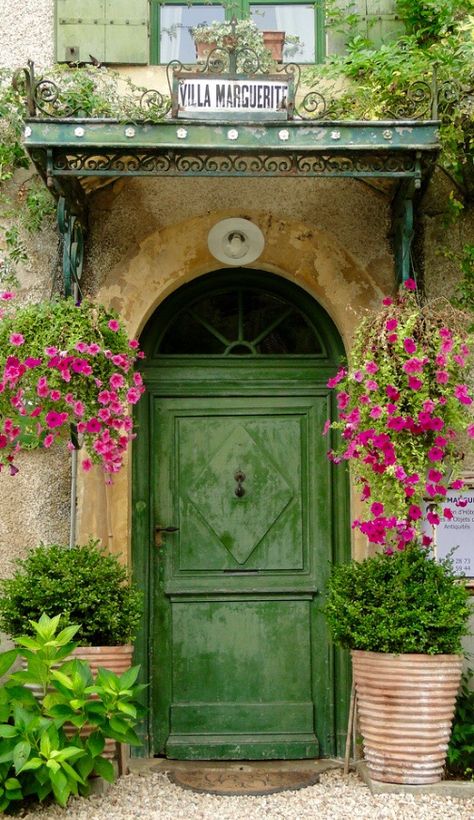 Doors from around the world ideas for your renovation project - Dordogne, France Love this! And our doors at http://The1870.com Dordogne France, Interior Boho, When One Door Closes, Cool Doors, Green Door, Door Gate, Plants And Flowers, Old Doors, Unique Doors