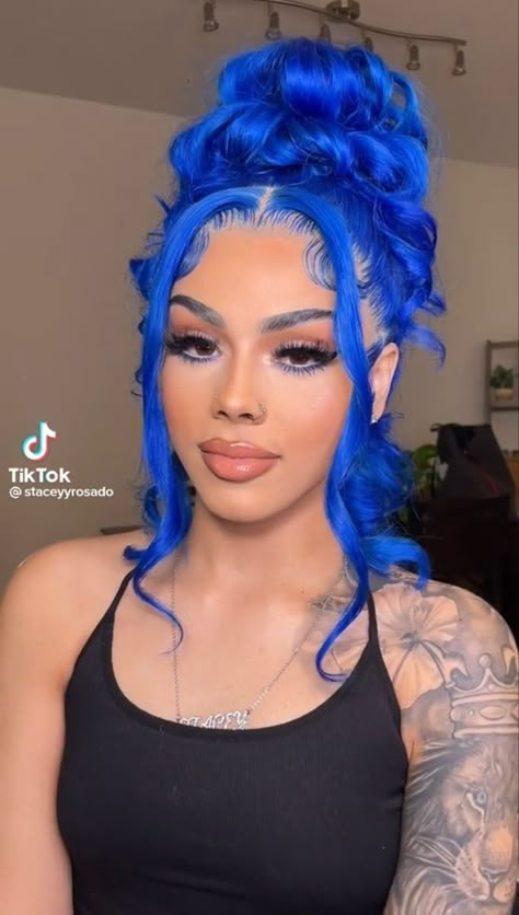 30 Inch Wigs, Hair Dues, Royal Blue Hair, Frontal Wig Hairstyles, Extension Hair, Creative Hair Color, Twist Braid, Dyed Hair Inspiration, Birthday Hair