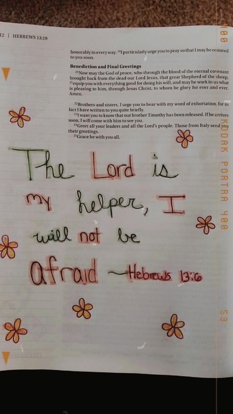 Hebrews Bible Journaling, Hebrews 13 6, Bible Plans, Inspire Bible, Hebrews 13, Books Ideas, Journal Notes, Bible Journal Notes, Inspire Bible Journaling