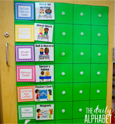 Centers Chart Rotation, Center Chart Preschool, How To Set Up Kindergarten Centers, Center Rotations Kindergarten, Classroom Center Rotation Chart, Classroom Rotation Chart, Kindergarten Classroom Stations, Center Rotation Charts Preschool, Must Do May Do Centers Kindergarten