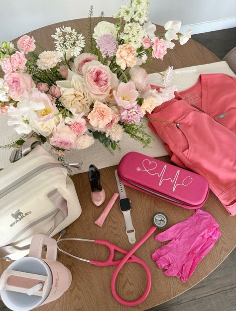 #nursing #registerednurse #nursingschool #nursingstudent #pinkcore #inspiration Registered Nurse, Nursing Students, Nursing School, Girly Girl, Nursing, Pink, Instagram