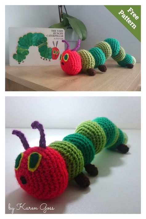 4 Very Hungry Caterpillar Free Crochet Pattern CrochetIdeas, CrochetArt Classroom Crochet, Very Hungry Caterpillar Crochet, Crochet Hungry Caterpillar, Craft Show Crochet, Hungry Caterpillar Crochet, Caterpillar Crochet, Baby First Year, Diy Amigurumi, Crochet Plushies