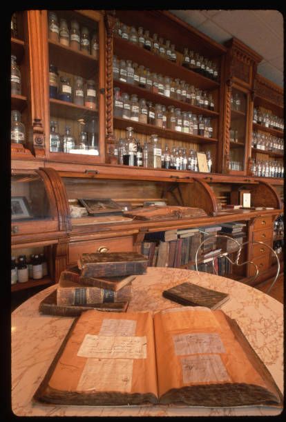 3,534 Historical Pharmacy Stock Photos, High-Res Pictures, and Images - Getty Images Old Pharmacy Aesthetic, Victorian Pharmacy, Pharmacy Pictures, Vintage Pharmacy, Barber Shop Decor, Pharmacy Design, Shop Decor, Digital Asset Management, Green Witch