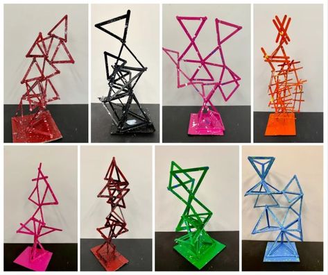 Modular Sculpture, 3d Art Projects, Sculpture Art Projects, High School Art Lessons, High School Art Projects, Sculpture Lessons, Middle School Art Projects, Art Lessons Middle School, 6th Grade Art