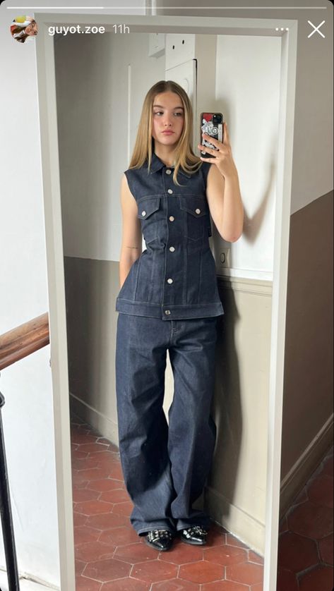 Going To The Doctor Outfit, Jeans Two Piece Outfit, Asymmetric Top Outfit Street Styles, Summer Smart Outfits, Aesthetic Work Outfits Women, Spring Ootd 2024, January 2024 Outfits, Dresses Over Jeans Aesthetic, Fashion Ig Post