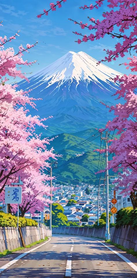 Cute Japan Wallpaper, Zú To, Sakura Wallpaper Iphone, Landscape Photography Wallpaper, Gunung Fuji, Japan Wallpaper, Mont Fuji, Dreamy Artwork, Psy Art