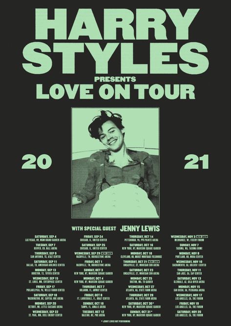 Love On Tour Outfits, Jenny Lewis, Harry Styles Poster, Tour Poster, Dorm Posters, Concert Poster, Harry Styles Love On Tour, Tour Posters, Love On Tour