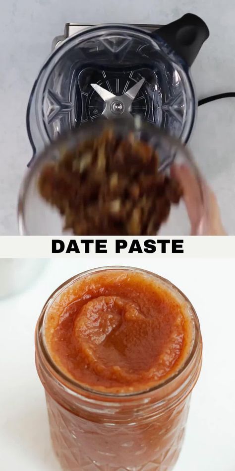 Date paste is super easy to make, takes only two ingredients, and is a great natural sweetener, dip, or spread for baking. This healthy sugar substitute is loaded in fiber, is rich in antioxidants, and has many other health benefits. Date Paste Recipes How To Make, Date Butter Recipe, Date Sweetener, Date Fruit Recipes, Date Butter, Date Paste Recipes, Date Spread, Date Sugar, Date Paste