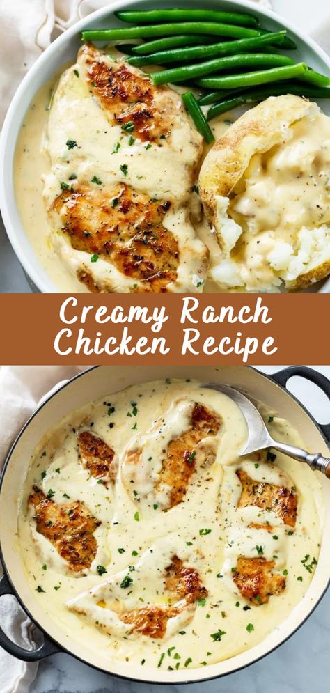 Creamy Ranch Chicken Recipe: A Delightfully Flavorful Dish Indulge in the creamy, zesty goodness of a dish that’s both comforting and full of flavor with this Creamy Ranch Chicken recipe. This delectable creation brings together tender chicken with the rich flavors of ranch seasoning, creating a harmonious marriage of textures and tastes. Whether you’re looking […] The post Creamy Ranch Chicken Recipe appeared first on Cheff Recipes. Creamy Ranch Chicken Recipe, Chicken Dinner Recipes Easy, Creamy Ranch Chicken, Ranch Chicken Recipes, Vegan Burrito, Chicken Tenderloin Recipes, Easy Skillet Meals, Creamy Ranch, Easy Chicken Dinner