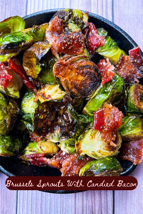 These roasted brussels sprouts are extra crispy, tossed with homemade candied bacon that will satisfy your sweet and salty cravings. It’s one of the best ways to get in your veggies!