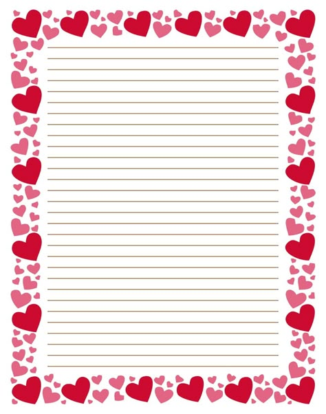 Free Printable Stationery Paper, Notebook Paper Template, Free Printable Valentines, Printable Cross, Valentine Notes, Stationary Printable, Diy Gifts To Sell, Printable Lined Paper, Valentines Letter