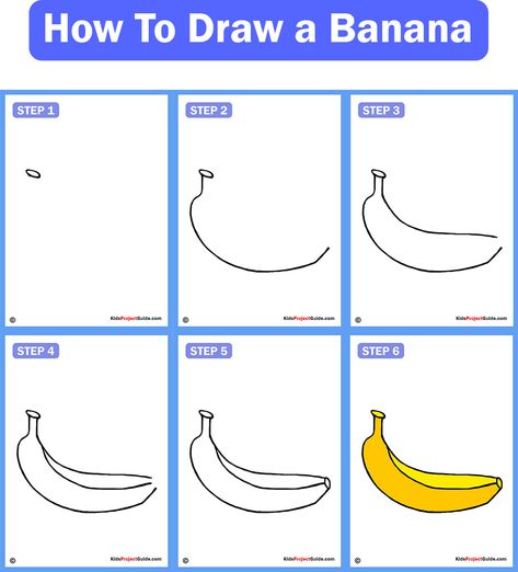 How To Draw A Banana, Banana Doodle, Banana Drawing, A Banana, Drawing Board, Drawing Tutorials, Love Drawings, Shades Of Yellow, Sheet Of Paper