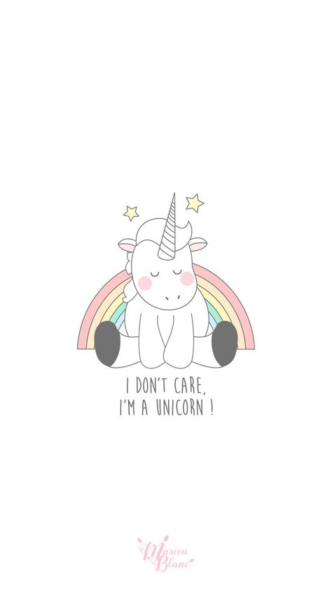 A Unicorn, I Don't Care, Wallpapers, Rainbow, Stars