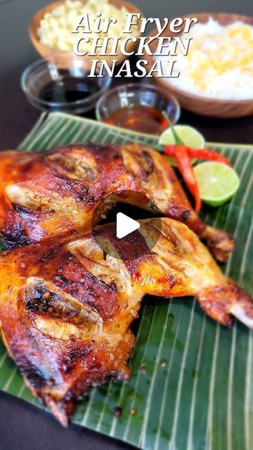 Tita Becky - Authentic Filipino & Asian recipes 🇺🇸🇵🇭 on Instagram: "The original CHICKEN INASAL from Bacolod, Philippines is char-grilled and doesn't contain soy sauce in the marinade. One day I'll make the authentic version but for now I hope you enjoy my air fryer version. It smells sooo good and so delicious. Highly recommend to eat with steamed white rice and dip in spicy soy sauce. NOTE: If you're unable to find chicken skin, use a neutral oil instead. COSORI AIR FRYER = LINK IN MY BIO Ingredients: CHICKEN ANNATTO OIL ❤️ .3 lbs chicken skin ❤️ 1/3 cup of neutral oil ❤️ 1 dried bay leaf ❤️ 1/8 tsp salt ❤️ 1/2 tsp annato seeds 1. Add chicken skin to a preheated pan. 2. Let the fat render in low heat until it becomes crispy. 3. Add annato seeds, bay leaf, salt and neutral Chicken Inasal Recipe Air Fryer, Chicken Inasal Marinade, Chicken Inasal Recipe Filipino Food, Inasal Chicken Recipe, Filipino Recipes Authentic, Bacolod Philippines, Chicken Inasal Recipe, Spicy Soy Sauce, Chicken Inasal