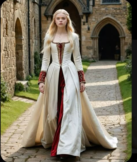 Medieval Dress Accurate, Medieval Style Dress, Medieval Coronation Dress, Armstreet Dress, Medevil Outfits Women, Medieval Fantasy Dress Princesses, Game Of Thrones Outfit Inspiration, Medieval Dress Queen, Medieval Aesthetic Outfit