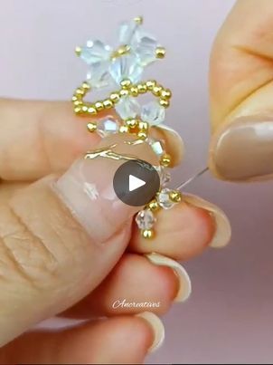 Easy Flower Crystal Beaded Earrings Tutorial | earring, crystal, video recording, tutorial | Easy Flower Crystal Beaded Earrings Tutorial #handmade #diy #earrings #AmaZing NOTE : Video is owned by #Beebeecraft : www.beebeecraft.com | By An Creatives | Facebook Beebeecraft Tutorials Videos, Beaded Earrings Tutorial, Earrings Tutorial, Beaded Earrings Tutorials, Easy Flower, Flower Crystal, Bee Crafts, Video Recording, Earring Tutorial