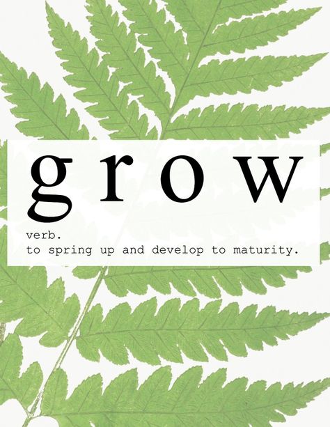 My Word of the Year - Grow. Sharing how I chose the word grow and a Free Printable featuring a fern with the definition of the word grow. #wordoftheyear #grow #printable #freeprintable #fern #fernprint #fernprintable #printables #freeprintables #definitionprint Grow Definition, Growth Word, 2025 Intentions, Grow Quotes, Grow Quote, Printable Hymns, Plant Business, Free Printable Artwork, Growing Quotes