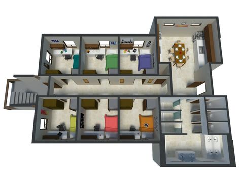 Dorm Layout, Dorm Room Layouts, Hotel Floor Plan, Hostels Design, Hostel Room, House Floor Design, Sims 4 House Design, Hotel Room Design, Small Apartment Design