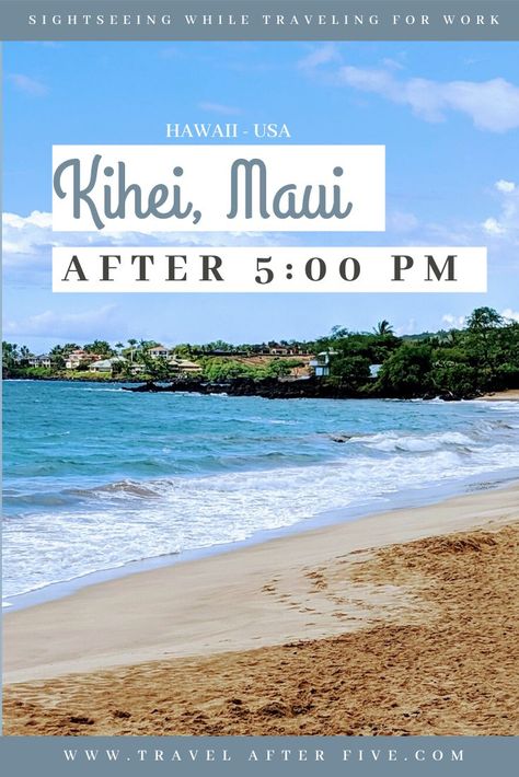 Kihei is a fabulous little beach town on the south shore of Maui in Hawaii.  It's sunny and warm year round, with a dozen golden sand beaches.  Nearby resort area Wailea hosts hundreds of business conferences and corporate getaways each year that might bring you to #Maui. There are many great places to eat in Kihei for dinner, try thai or a sushi lounge. There are also many things to do in Kihei, Maui in the evening. Go to a luau, experience a street party, or even go scuba  via @travelafterfive South Maui Things To Do, Kihei Maui Things To Do, Kihei Hawaii, Maui Kihei, Molokini Crater, Haleakala Sunrise, Kaanapali Maui, Hawaii Trip Planning, Maui Snorkeling