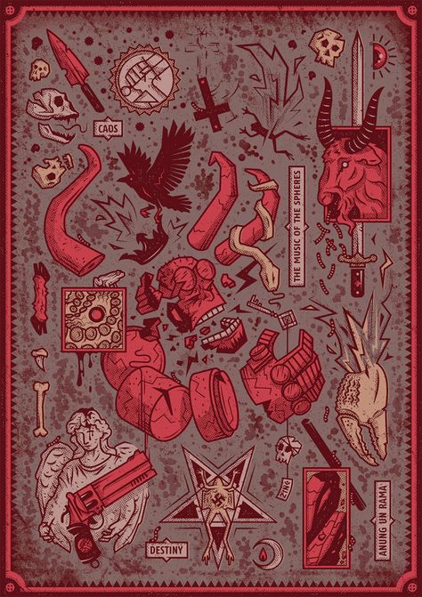 Hellboy Comic, Hellboy Tattoo, Mike Mignola Art, Tribute Poster, Hellboy Art, Mike Mignola, Indie Comic, Arte Dc Comics, Arte Cyberpunk