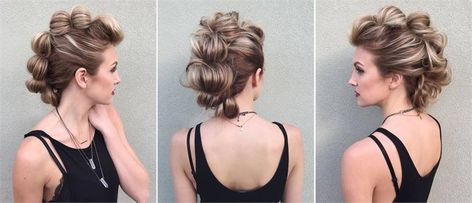 How-To: Topsy Tail Looped Faux Hawk - Hairstyling & Updos - Modern Salon Wedding Hairstyles Updo Messy, Topsy Tail, Bridal Hair Updo, Hairstyles Updo, Faux Hawk, Braided Hairstyles Updo, Braids For Kids, Wedding Hairstyles Updo, Kids Braided Hairstyles