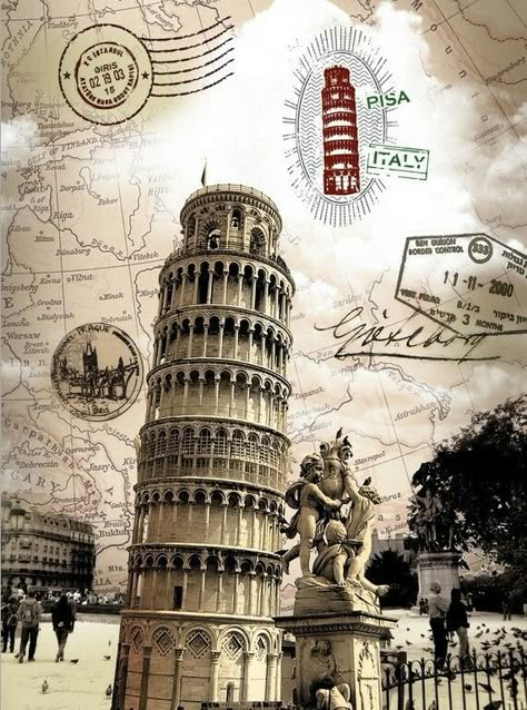 School Book Covers, Landmarks Art, Greys Anatomy Characters, Travel Collage, Free Vintage Printables, Collage Art Projects, Book Folding Patterns, Sistine Chapel, Decoupage Vintage